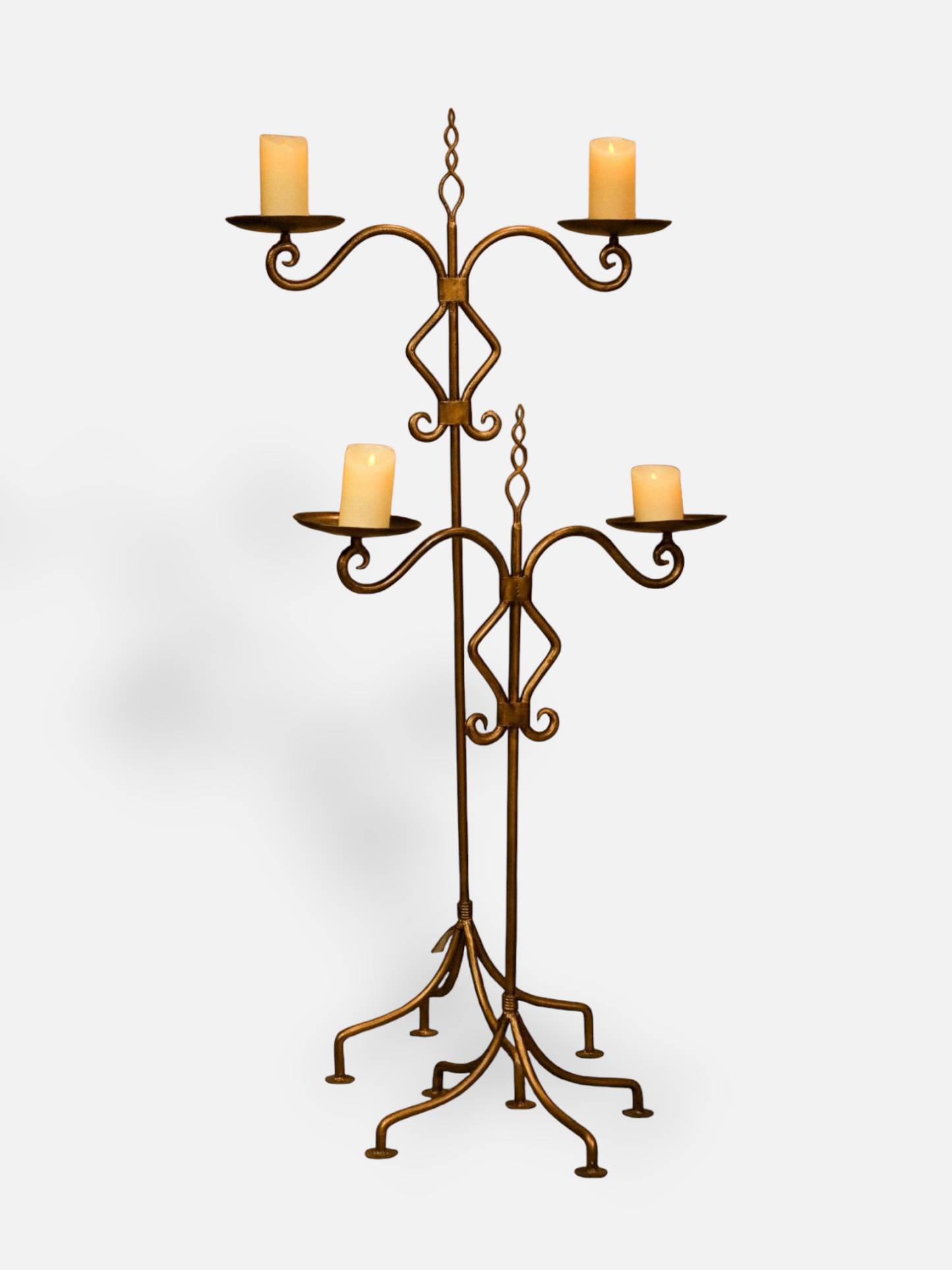 ALHAMBRA CANDLE STAND MATT GOLD (SET OF 2)