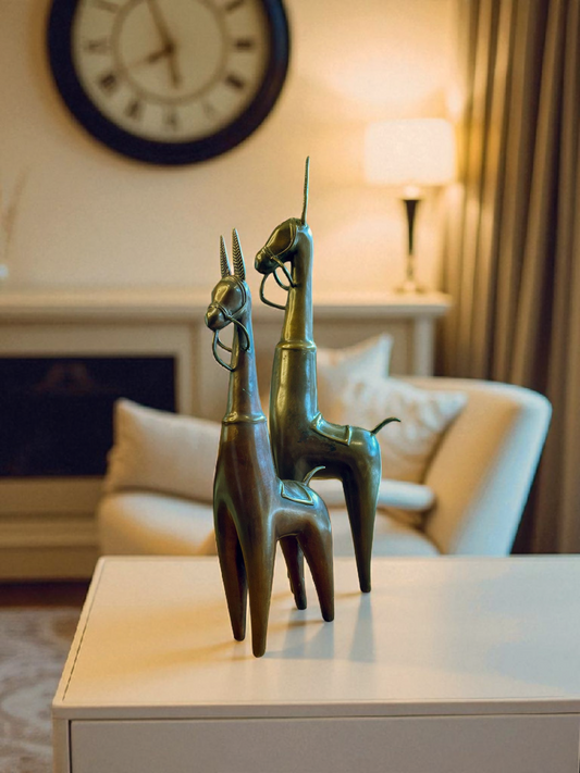 LUCIA HORSE ANTIQUE BRONZE (SET OF 2)