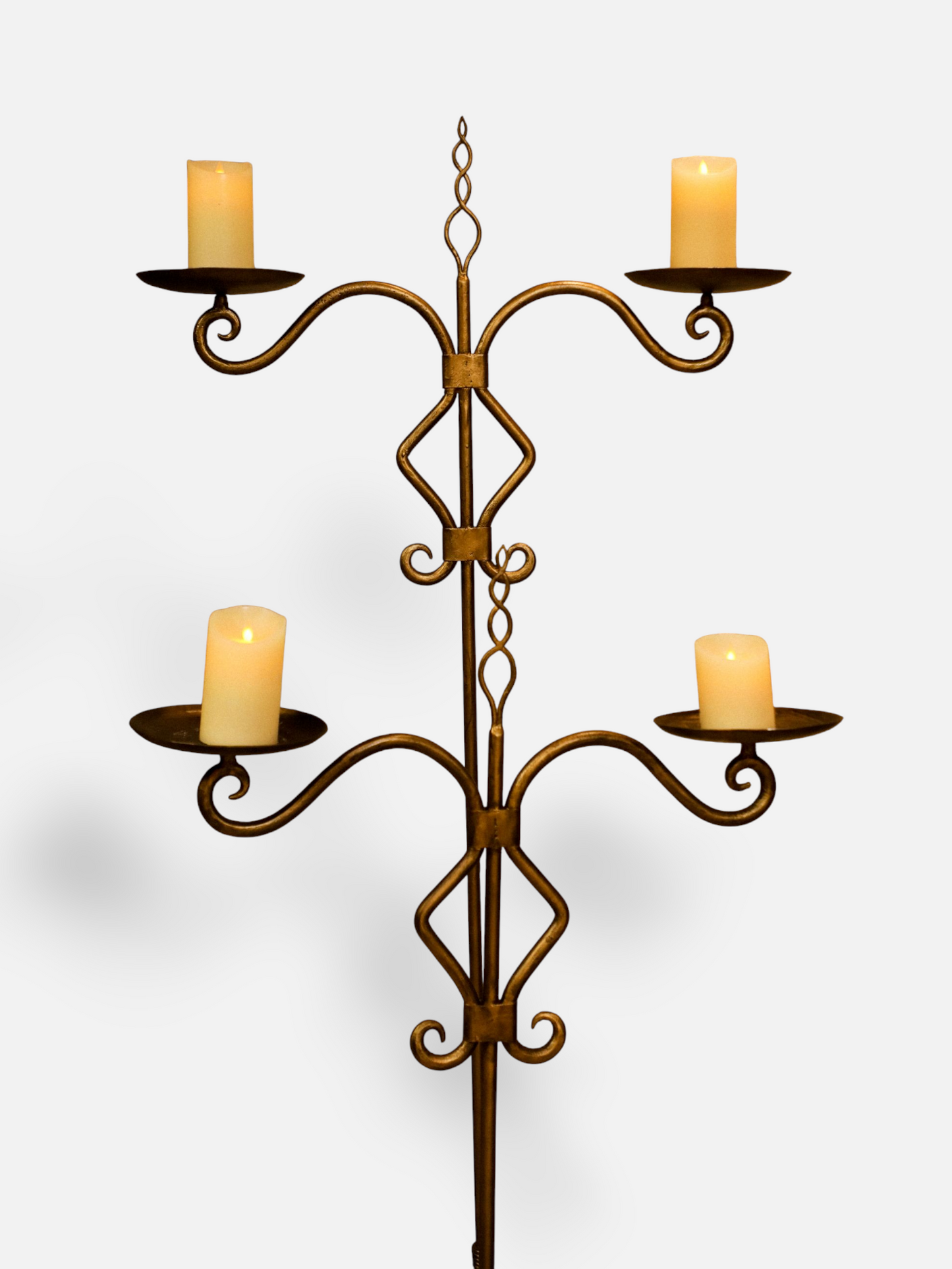 ALHAMBRA CANDLE STAND MATT GOLD (SET OF 2)