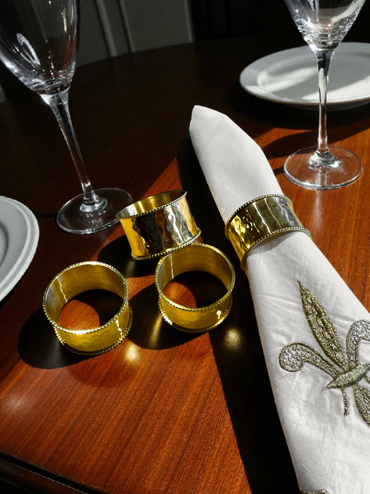 Hammered Round Napkin Ring (Set of 4)