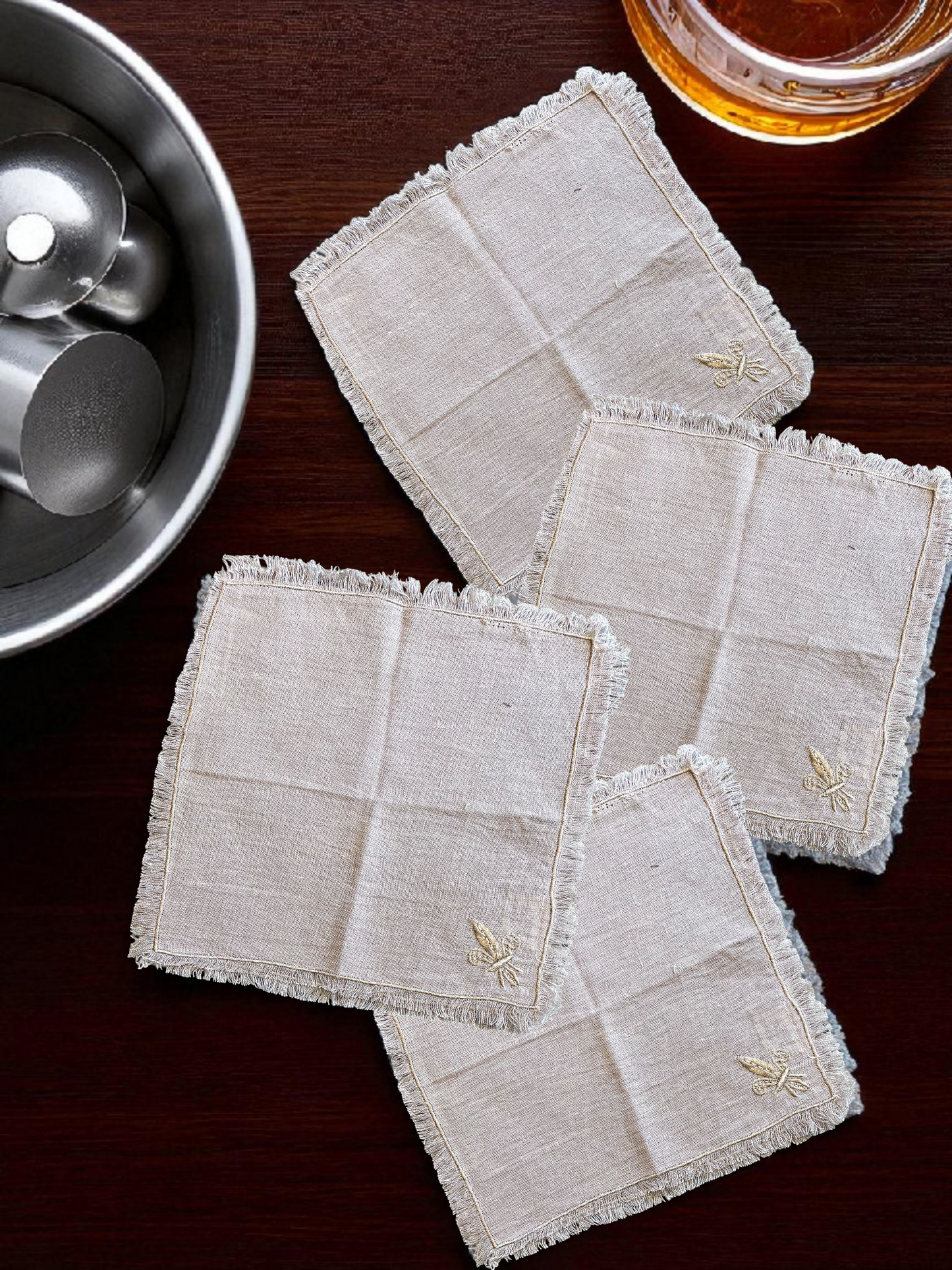 VELLURA PEACH COCKTAIL NAPKIN PEACH
