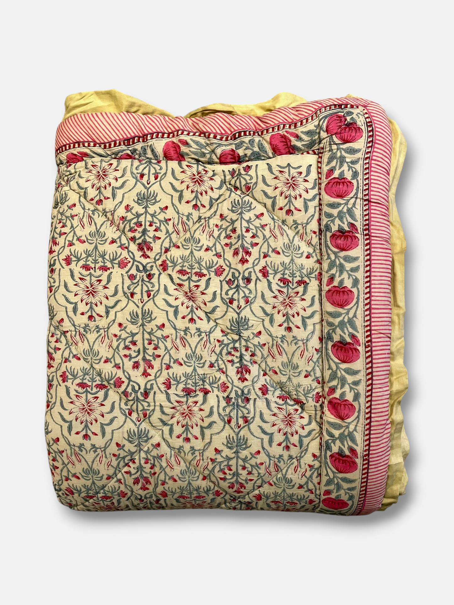 NARGIS QUILTED COMFORTER ANTIQUE IVORY ANTIQUE IVORY 90 x 108 IN