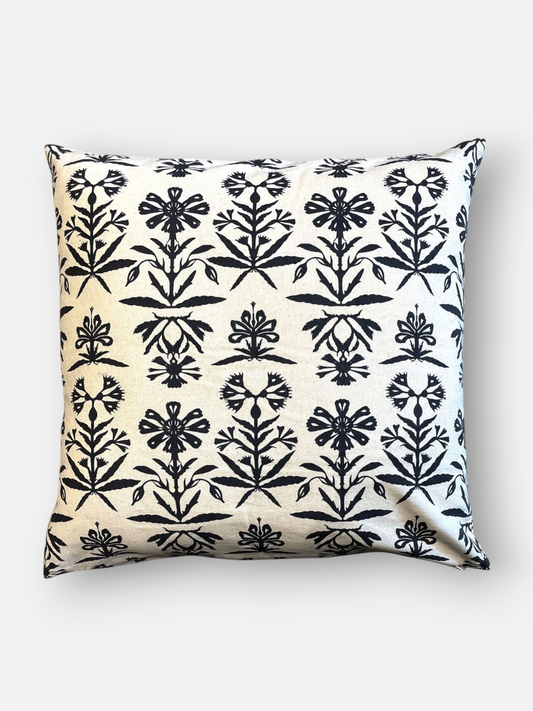 RAVENBLOOM CUSHION BLACK & IVORY 20 x 20 IN