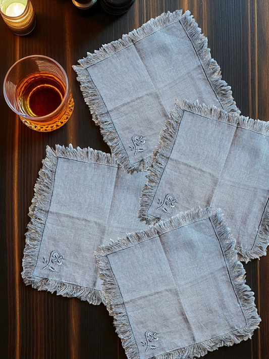 NOIRBLOOM COCKTAIL NAPKIN GREY (SET OF 4)