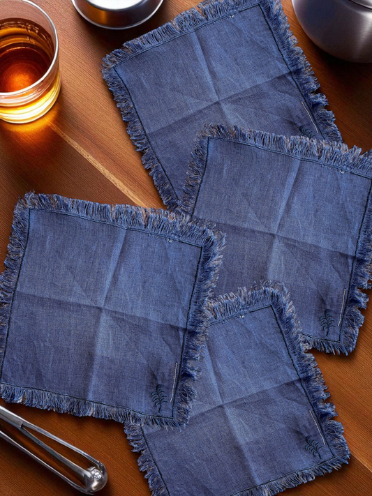 DUSKWEAVE COCKTAIL NAPKIN SLATE BLUE (SET OF 4)