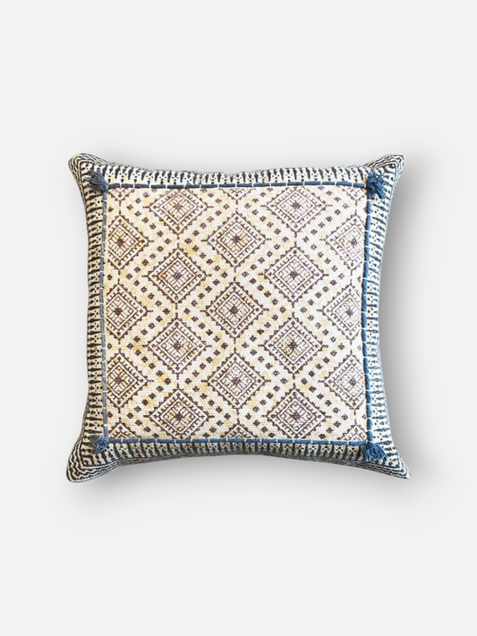 NIRALI WEAVE CUSHION LIGHT BEIGE 18 x 18 IN