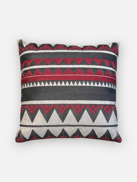 NIROK EDGE CUSHION CHARCOAL & MULTI 18 x 18 IN