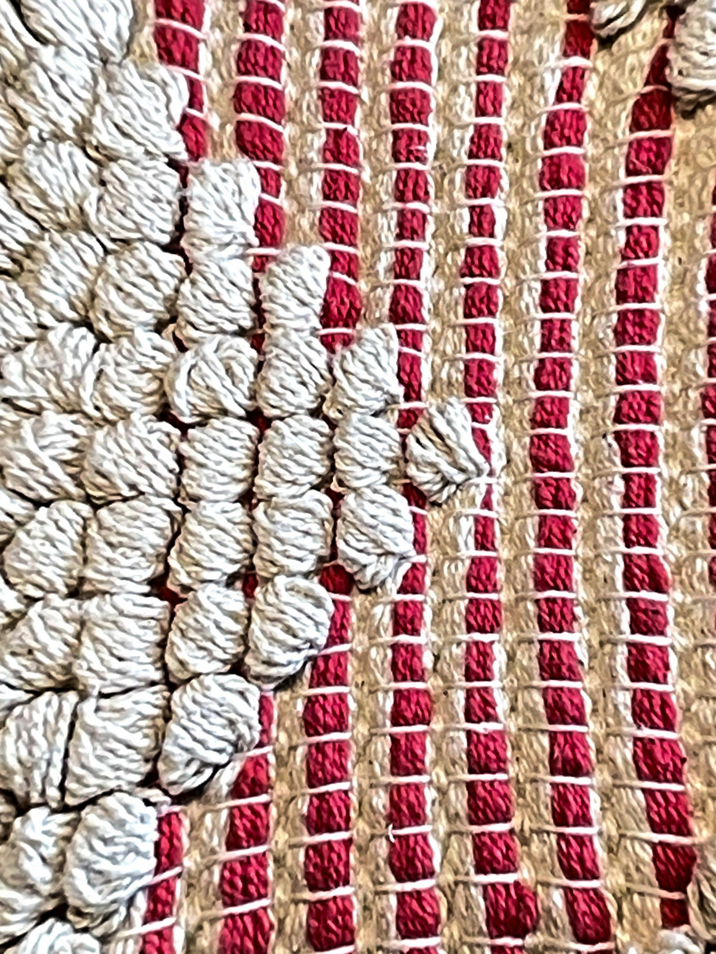 RUMI CHEVRON LUMBER CUSHION RED & NATURAL 26 x 12 IN