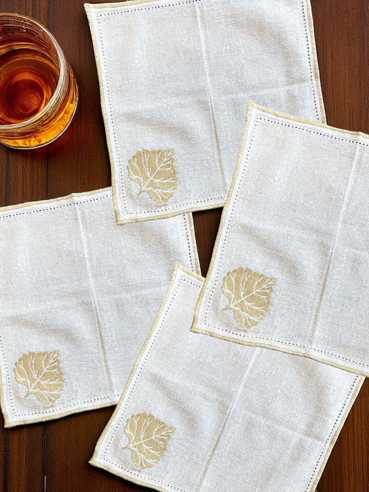 LUMORA COCKTAIL NAPKIN NATURAL WHITE (SET OF 4)