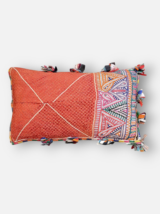 DORI FLAME LUMBER CUSHION BURNT ORANGE 18 x 11 IN