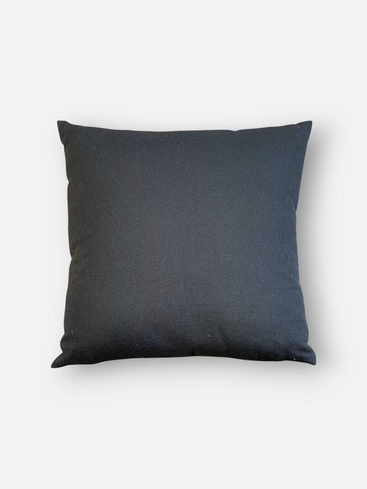 ROCHE LINEN CUSHION MATT BLACK 16 x 16 IN
