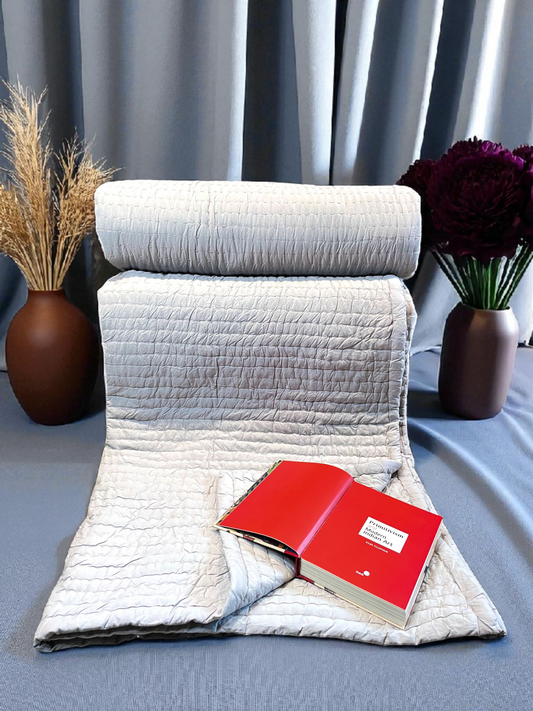 DUSKVALE BEDSPREAD WITH 2 CUSHION COVERS COOLD GREY MIST 90 x 108 IN