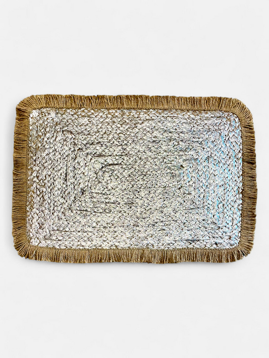 DUSKRA REC. TABLE MAT METALIC SILVER (PER PC)