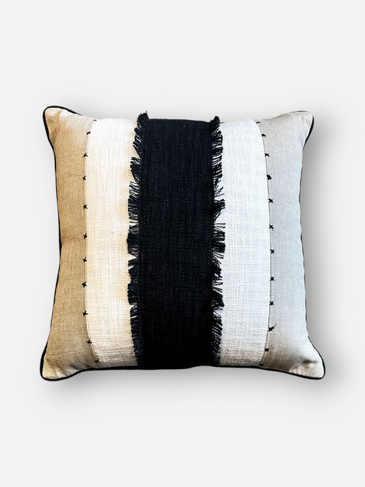 RIGID HARMONY CUSHION BLACK & IVORY 18 X 18 IN