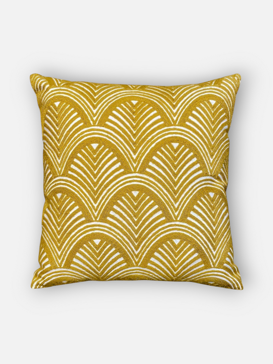 RADIANT REVA CUSHION GOLD & IVORY SIZE 18 x 18 IN