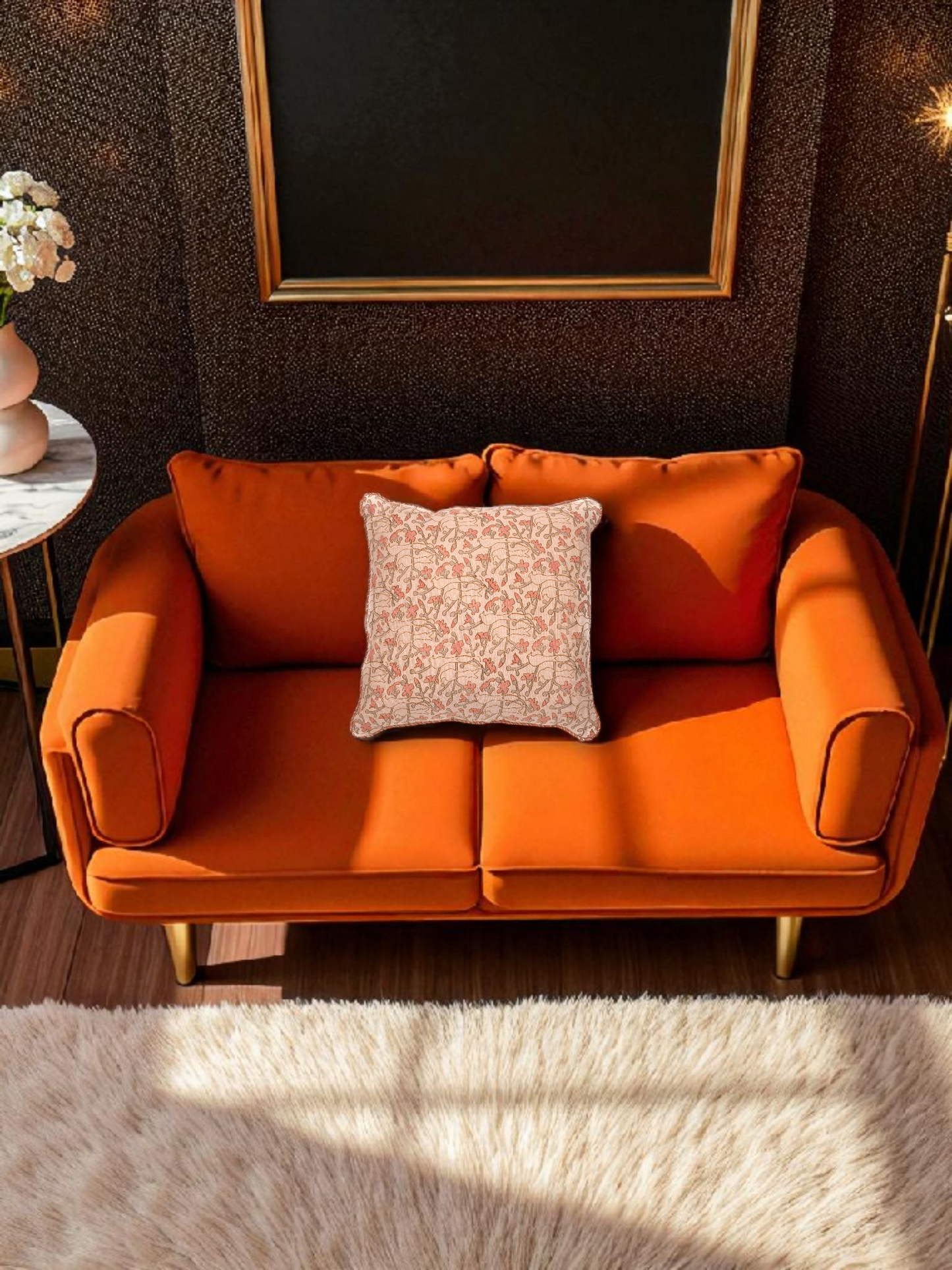 ROSEWOOD CUSHION BLUSH BEIGE 20 x 20 IN