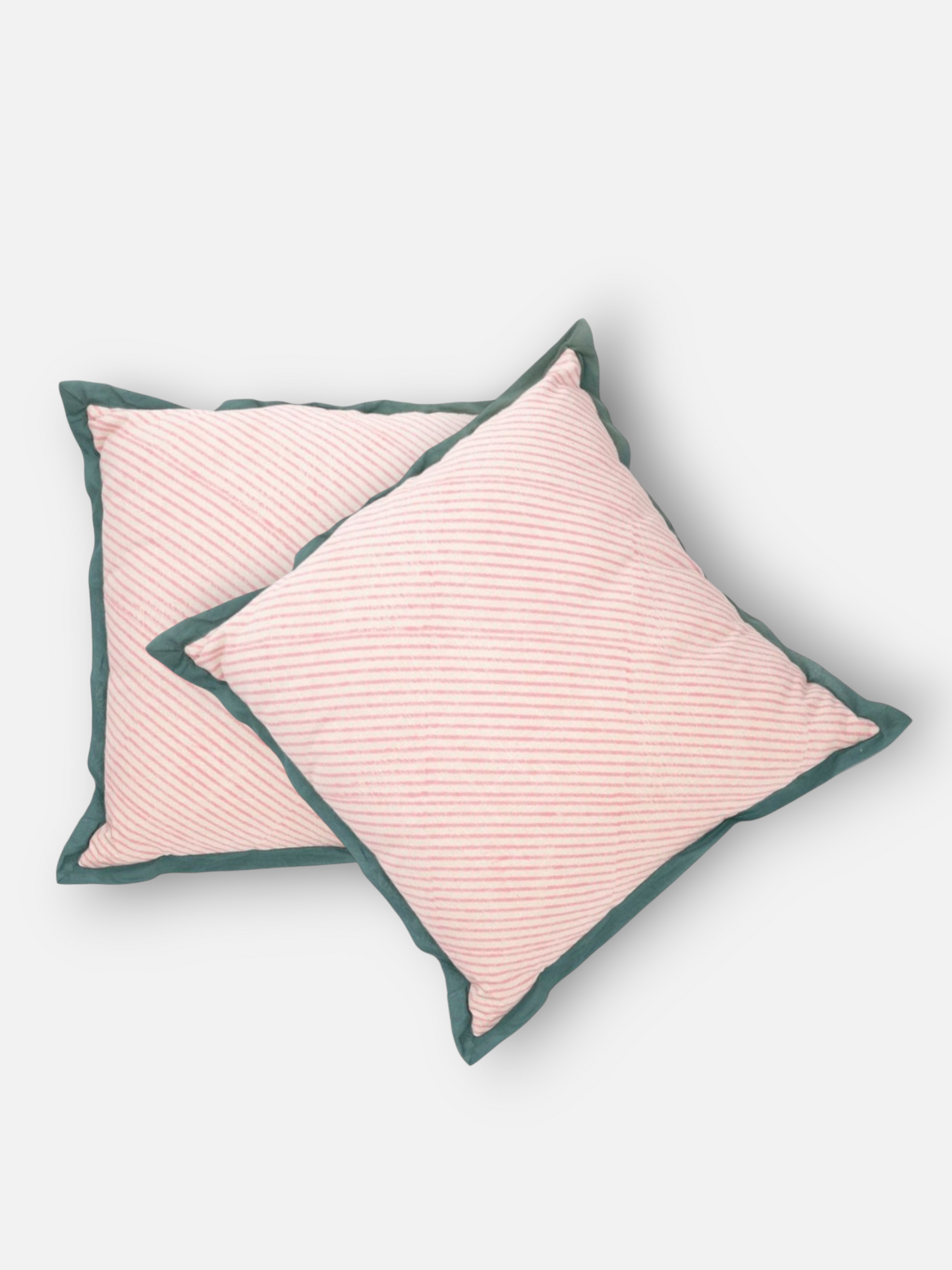 DEWELLE STRIPE CUSHION BLUSH PINK 20 x 20 IN