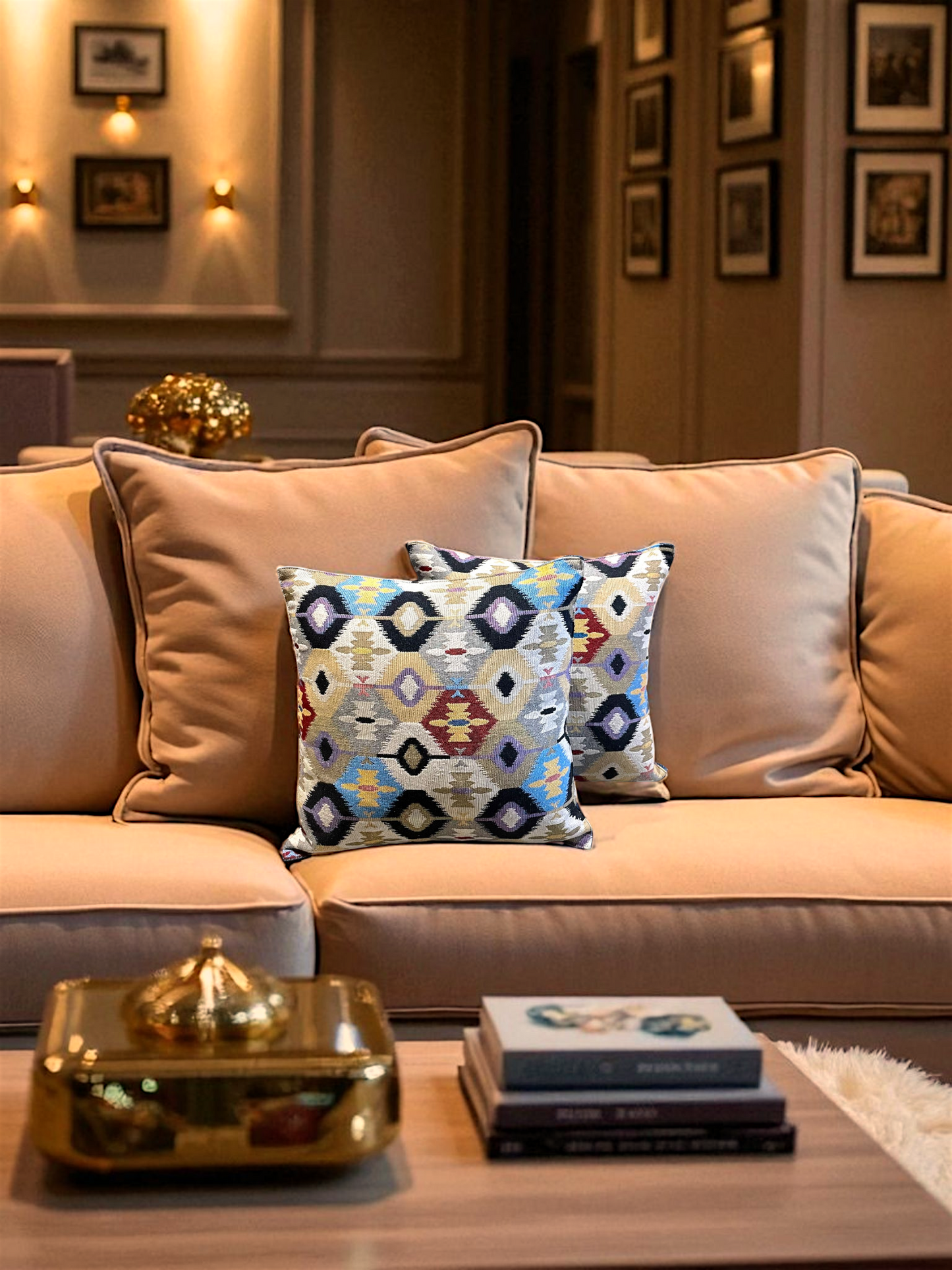NEOMA CUSHION GREY & MULTI 16 x 16 IN