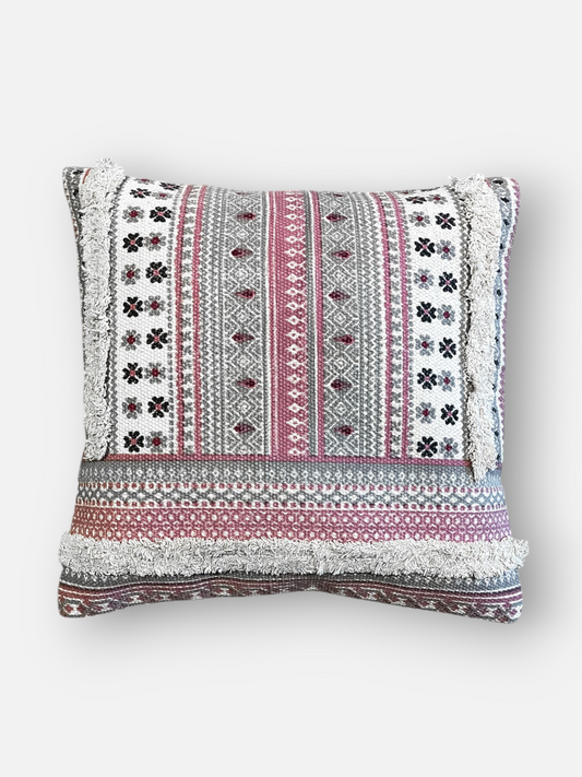 DORENZA CUSHION DUSTY ROSE & GREY 18 x 18 IN