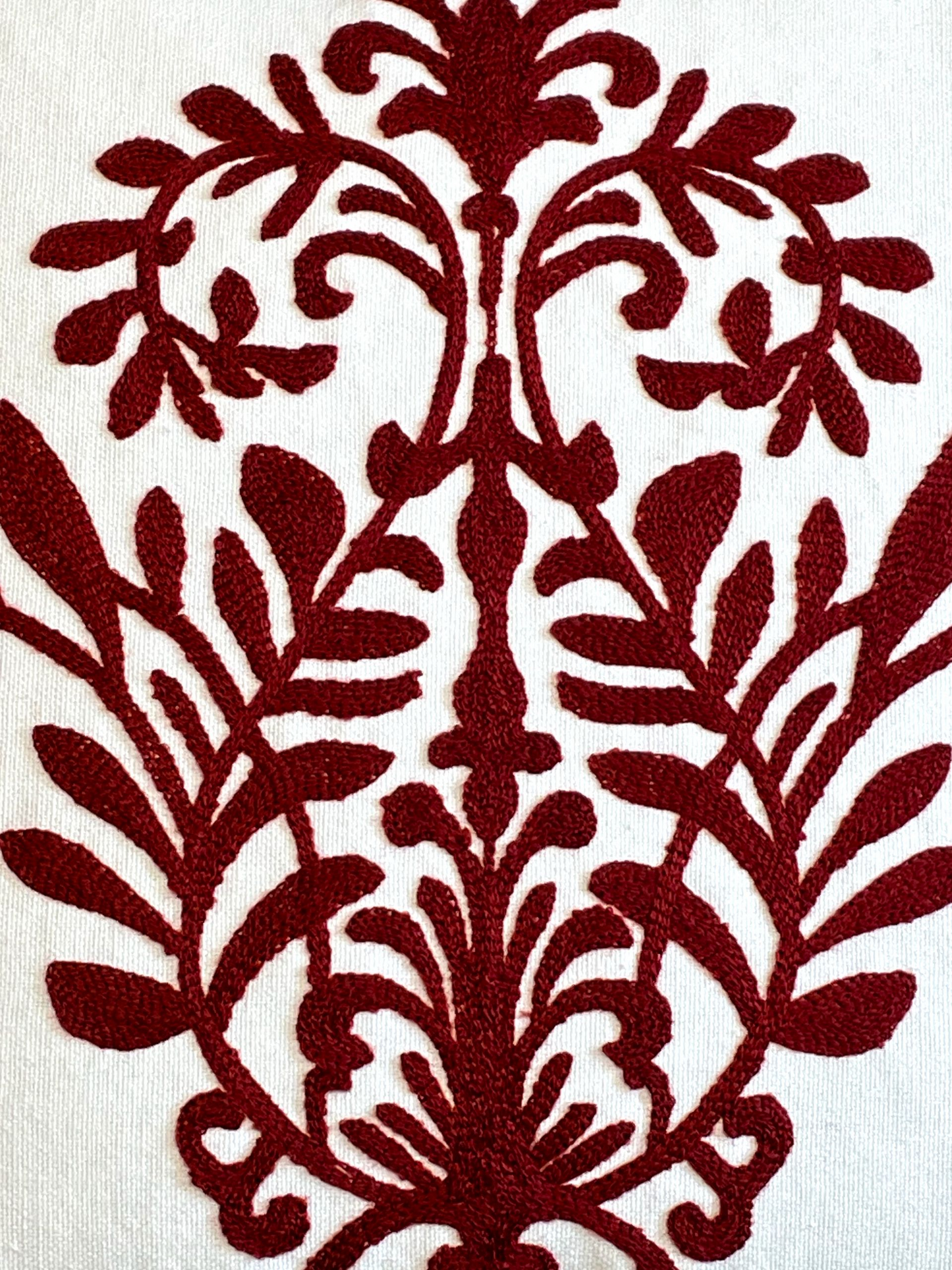 NOLITA CUSHION BURGUNDY & WHITE 18 x 18 IN