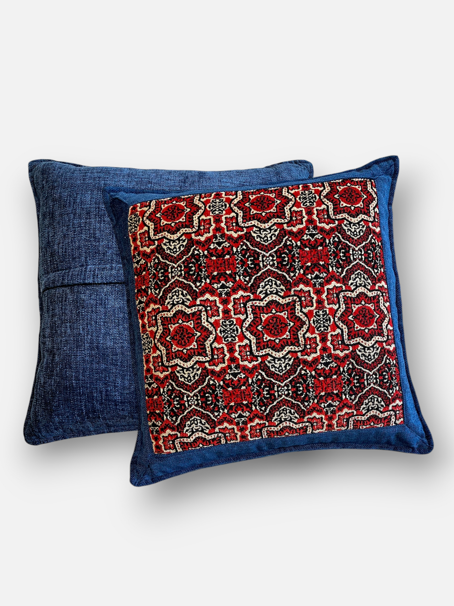 DELFARE CUSHION CRIMSON RED 18 x 18 IN