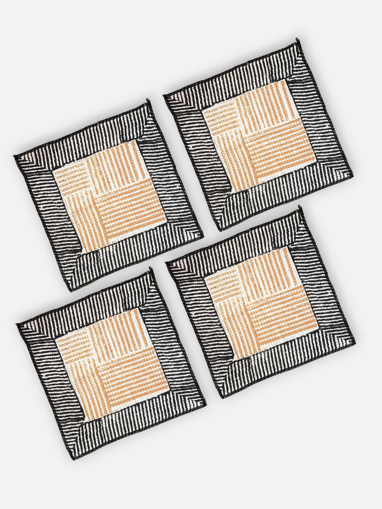 RIDGE WAFFLE HAND TOWEL BLUSH ORANGE (SET OF 4)