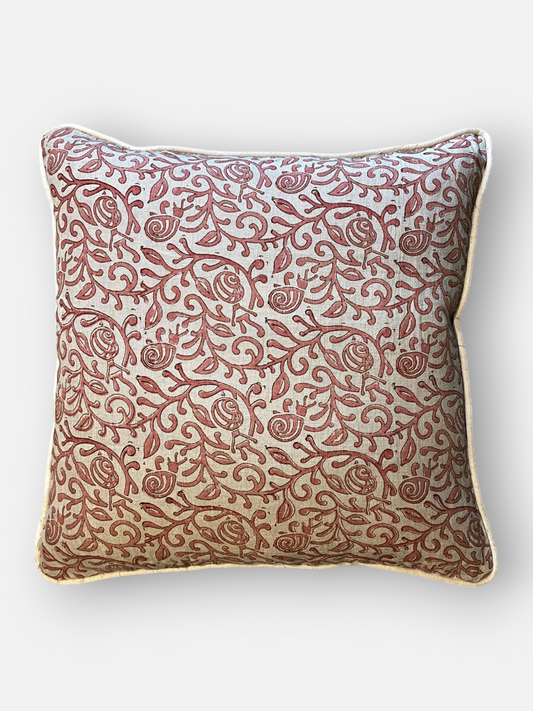 ROSAVINE CUSHION ROSEWOOD & IVORY 20 x 20 IN
