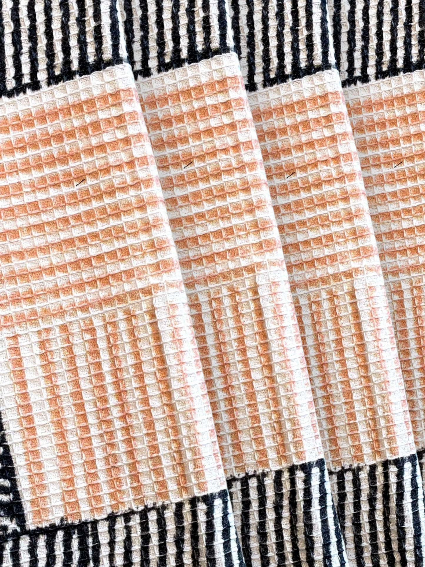 RIDGE WAFFLE HAND TOWEL BLUSH ORANGE (SET OF 4)