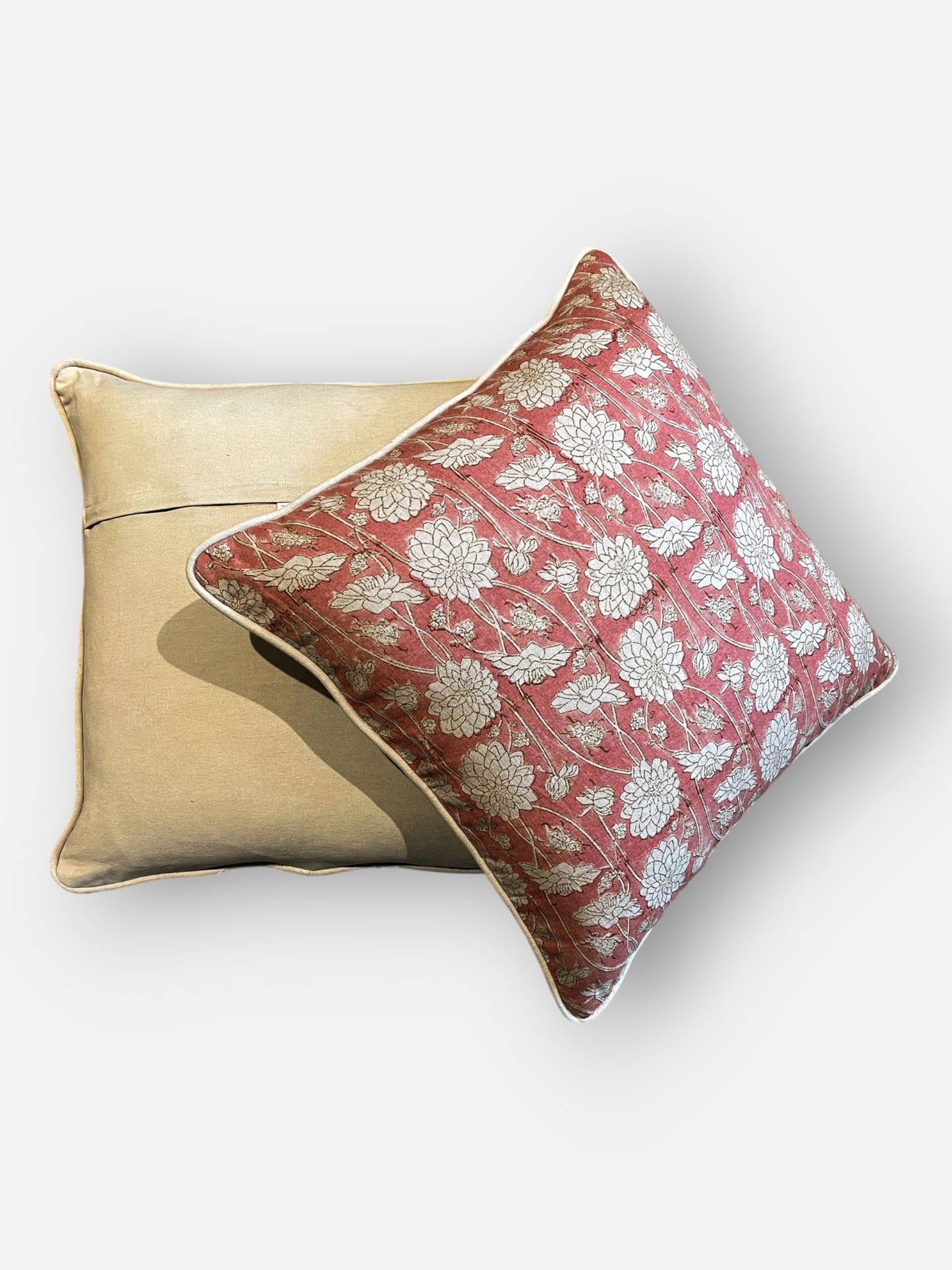 RHEVA BLOOM CUSHION DUSTY ROSE 20 x 20 IN