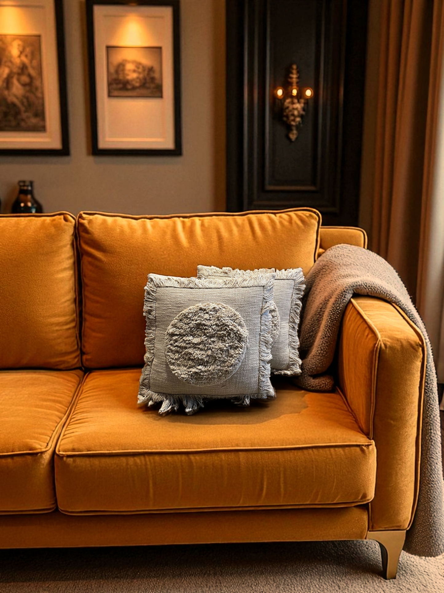 ROSELLE CUSHION LIGHT BEIGE 18 x 18 IN