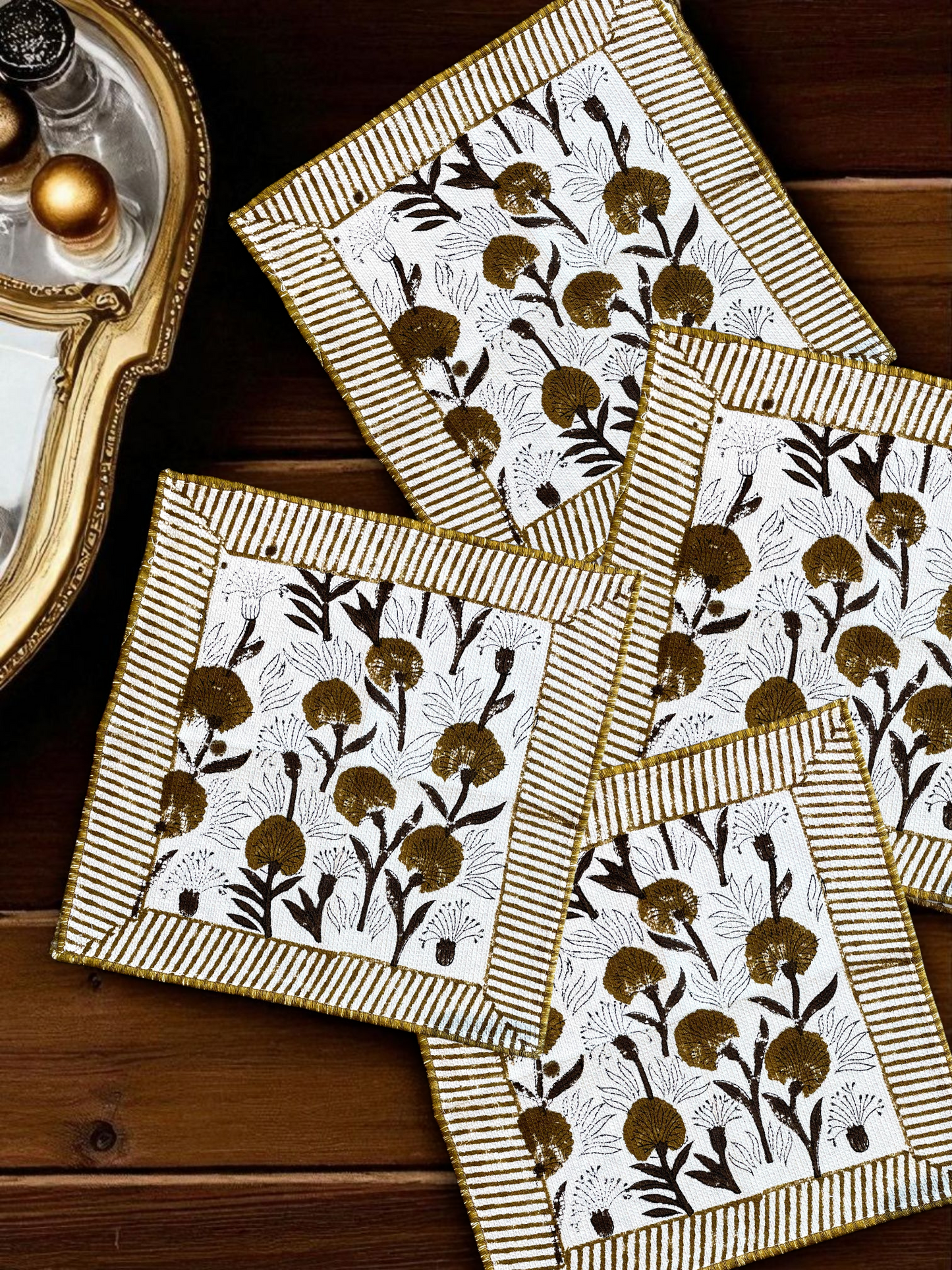 ROSELLE BLOOM HAND TOWEL ESPRESSO BROWN (SET OF 4)