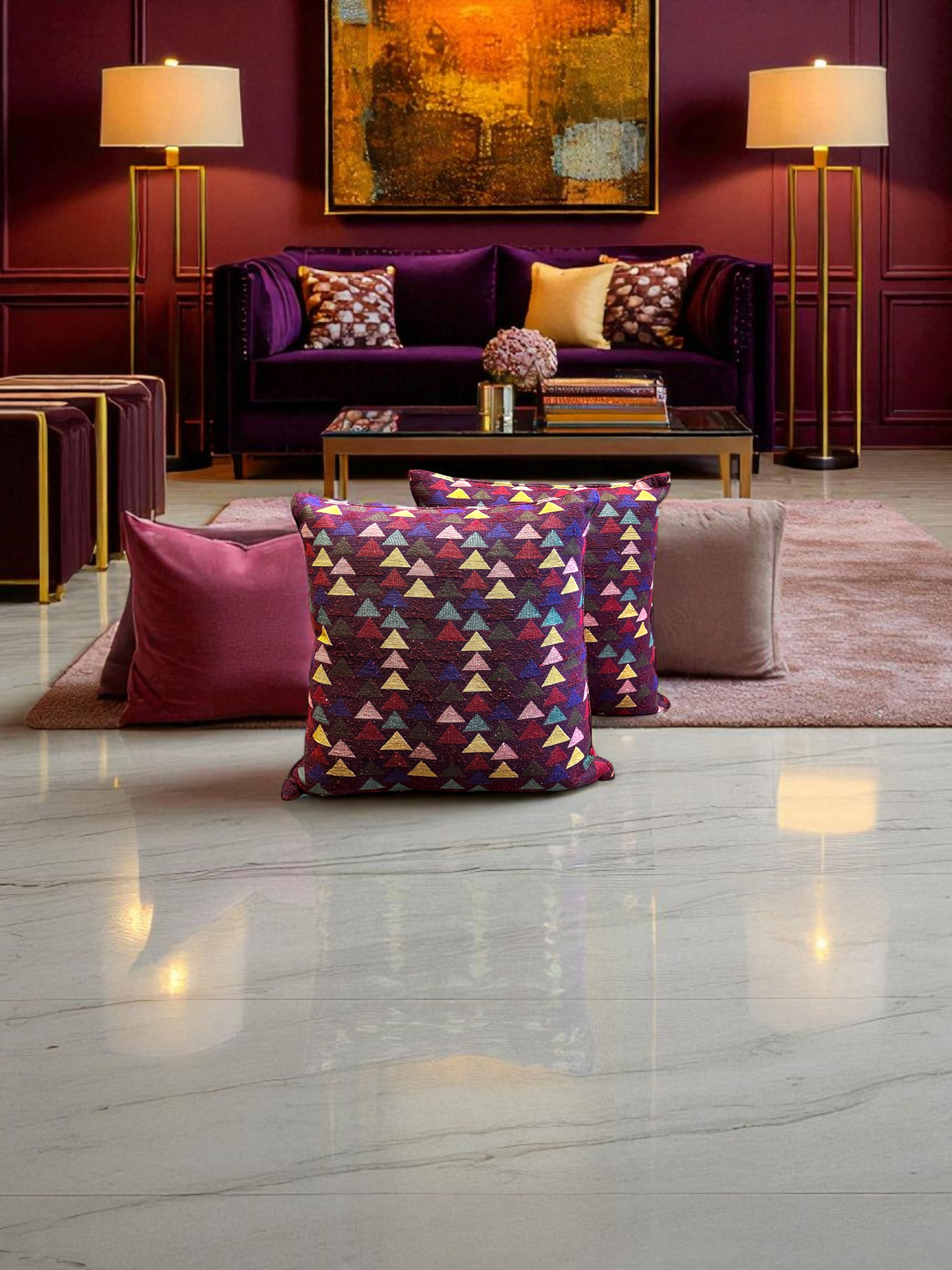 DELMIRA CUSHION MAGENTA 16 x 16 IN