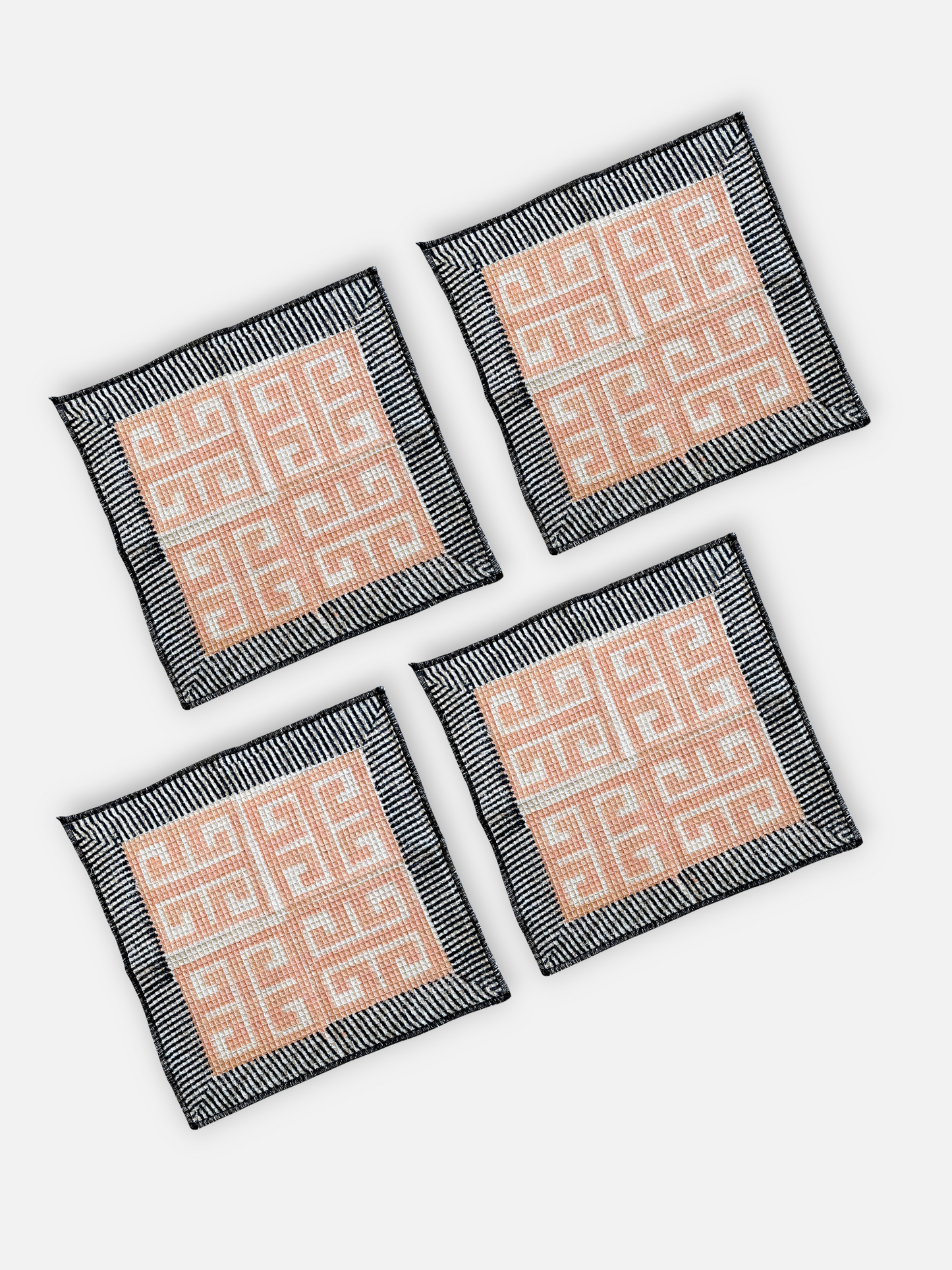 DELONA WAFFLE HAND TOWEL BLUSH ORANGE (SET OF 4)
