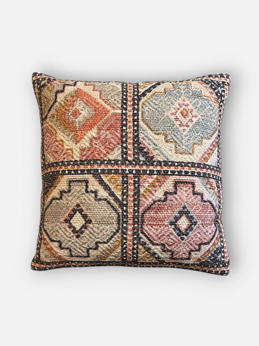 NORELLE EARTH CUSHION TERRACOTTA & MULTI 20 x 20 IN