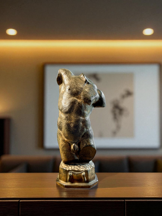 HERON STATUE ANTIQUE BROWN