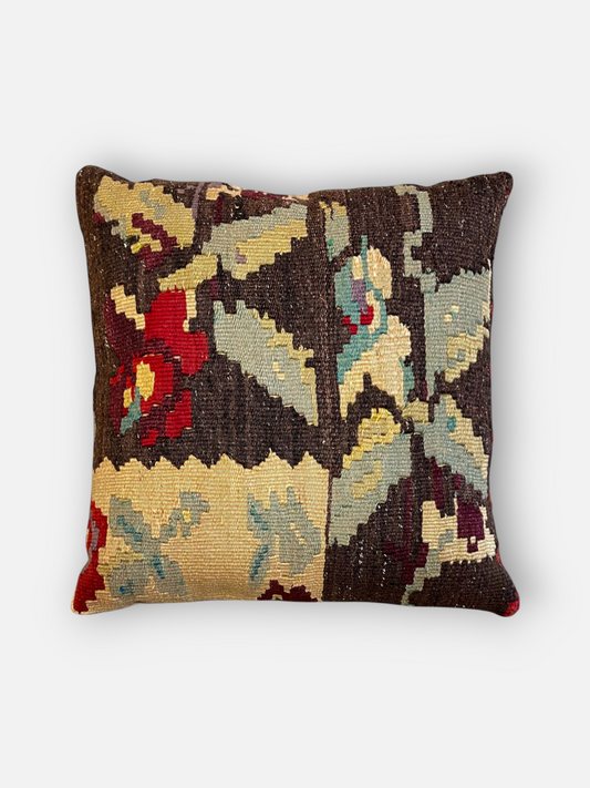 RAYANA EARTH CUSHION DARK BROWN 17 x 17 IN