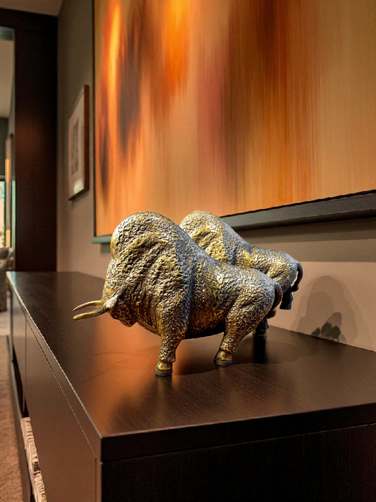 HURRICANE BULL ANTIQUE BROWN (SET OF 2)