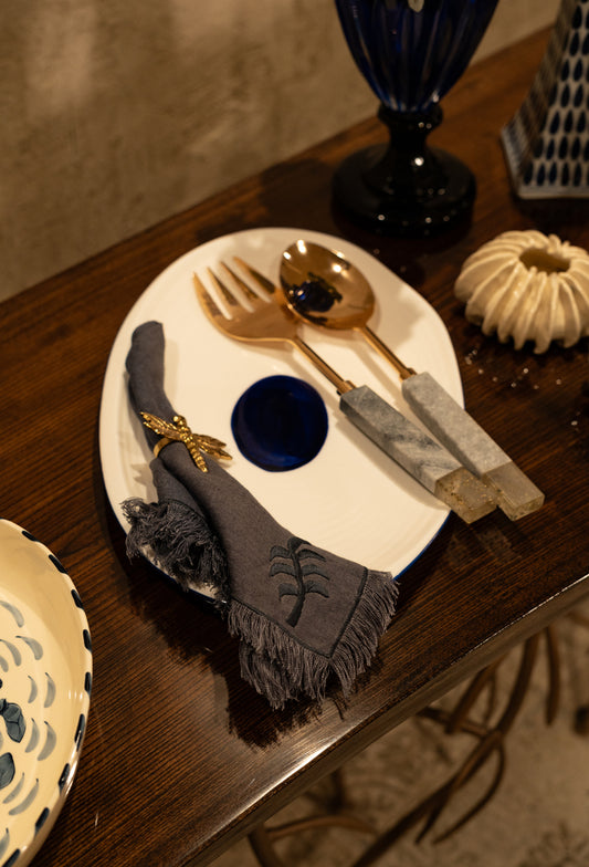 Indigo Platter (Set of 2)