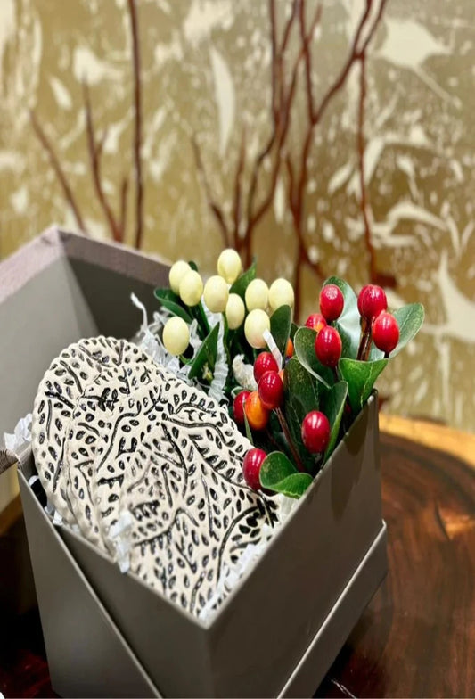 Lace Embossed White Coaster (Set of 4)