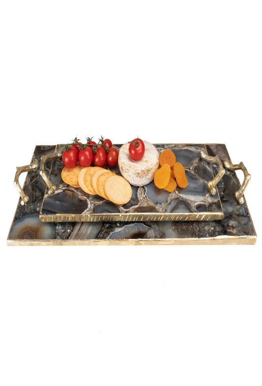 Marchesca Dark Rectangular Cheese & Cake Tray (Large)