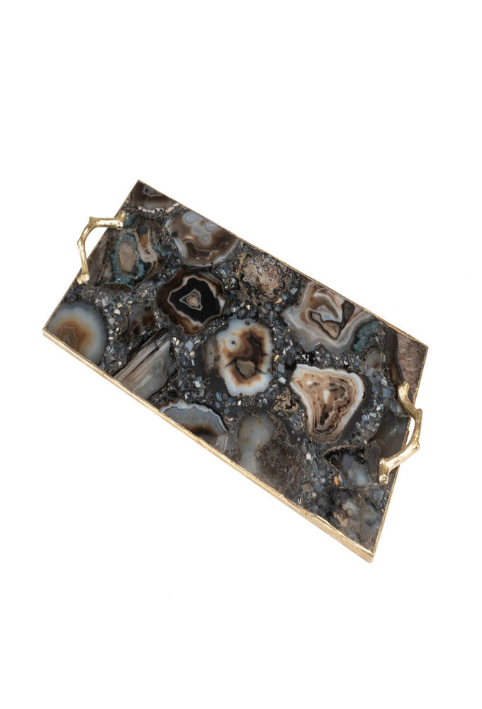 Marchesca Dark Rectangular Cheese & Cake Tray (Small)