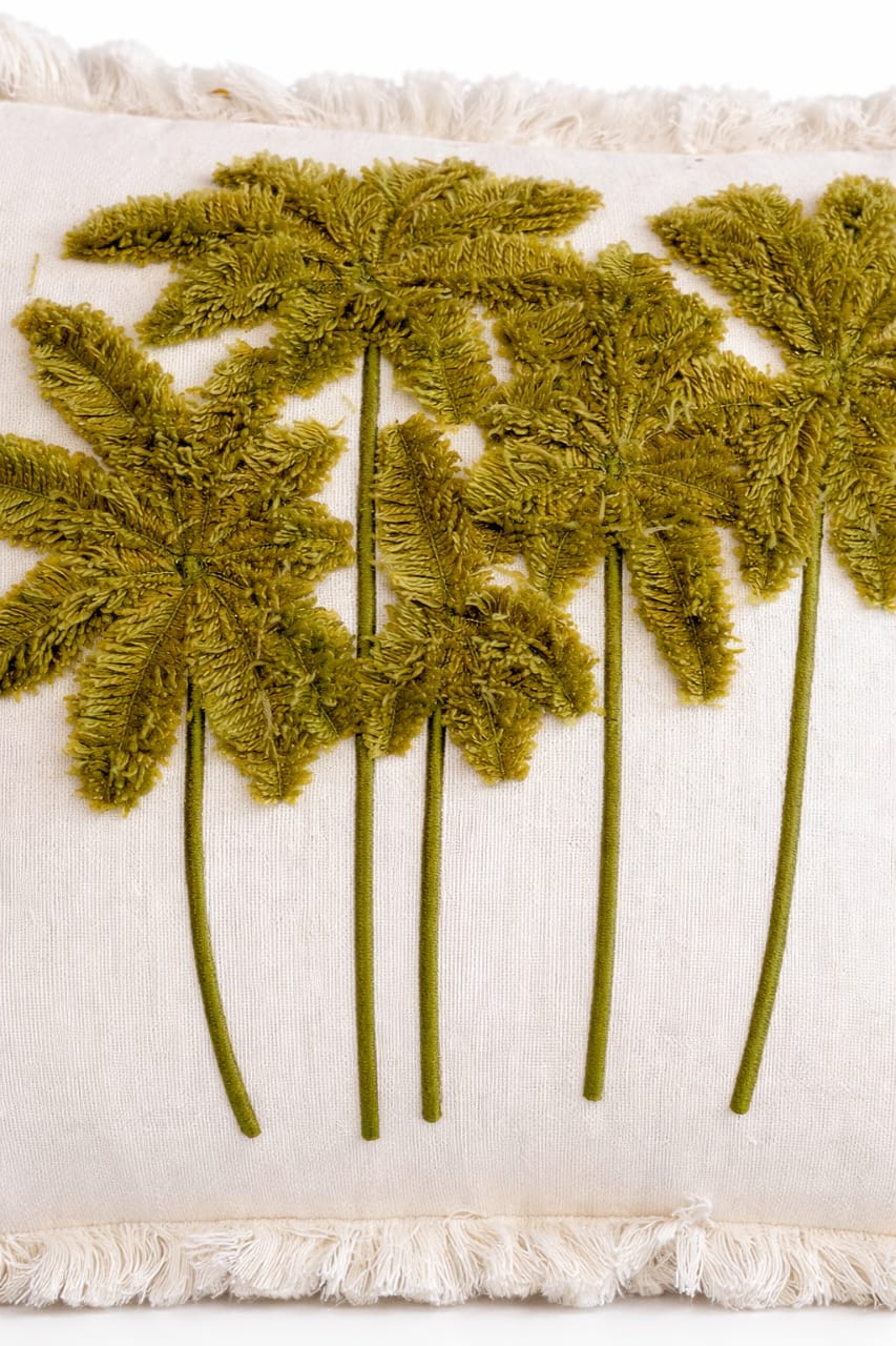 PALM BEACH GREEN CUSHION 20X12 IN