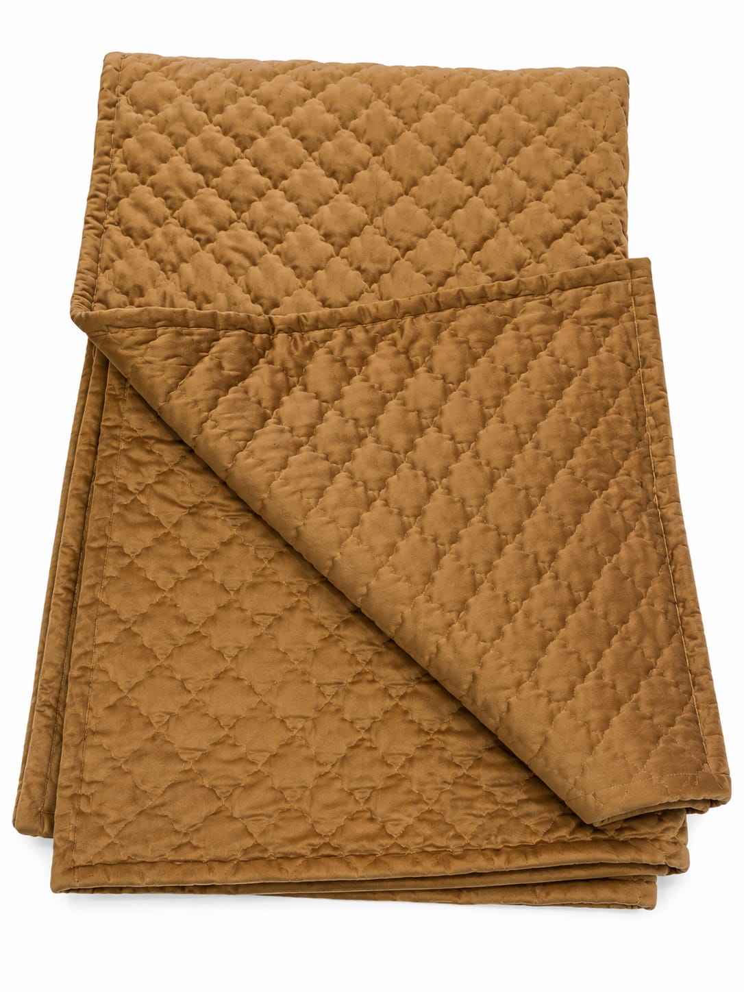 BROWN VELVET HALF BED COVER