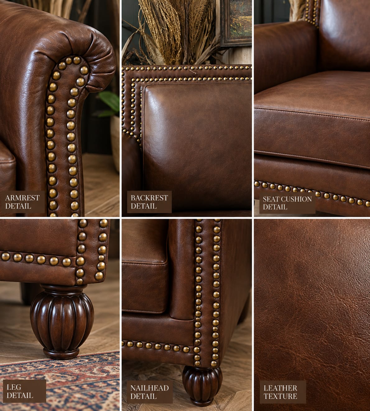 Boho Leather Arm Chair