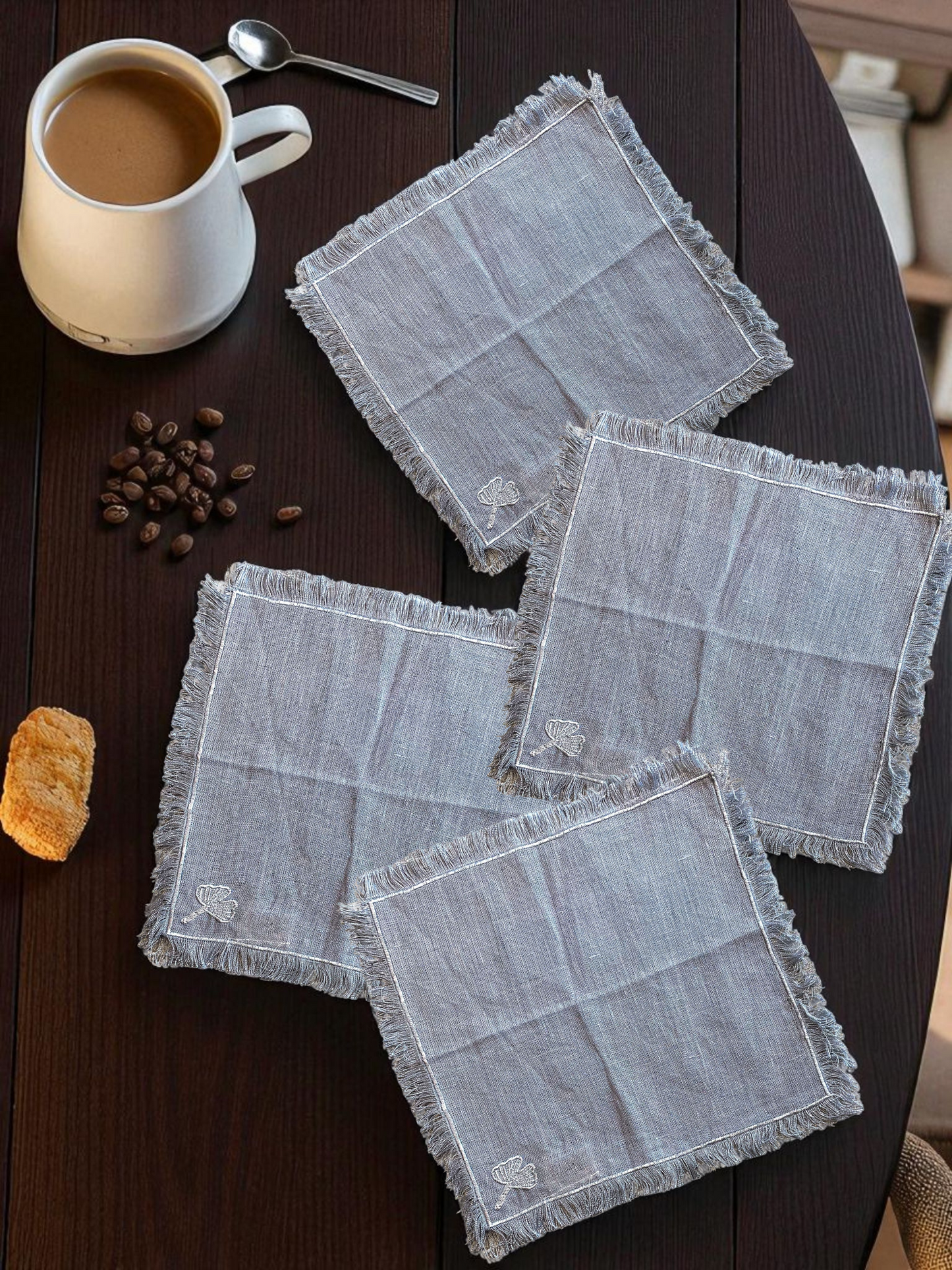 SEREIN COCKTAIL NAPKIN SOFT GREY (SET OF 4)