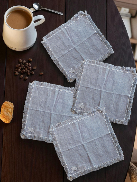 SEREIN COCKTAIL NAPKIN SOFT GREY (SET OF 4)