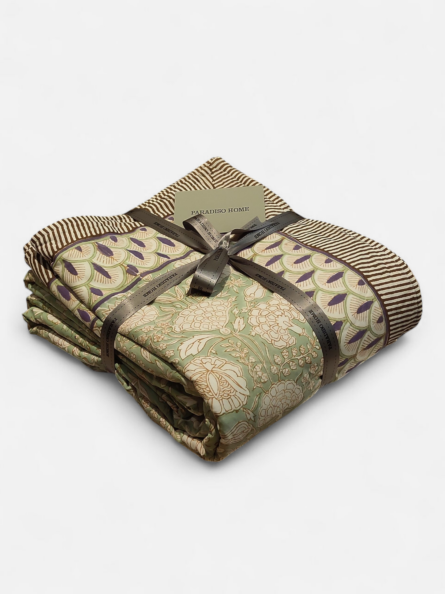 DESERT LILY DOHAR FOR DOUBLE BED SAGE GREEN 90 x 108 IN