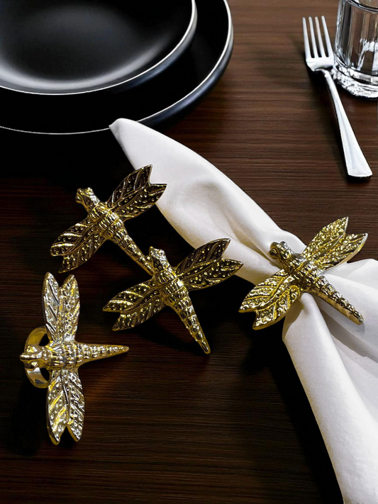 REGALIA NAPKIN RING ANTIQUE GOLD (SET OF 4)