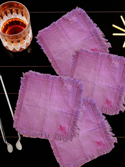 VELLURA COCKTAIL NAPKIN LEVENDER ROSE (SET OF 4)
