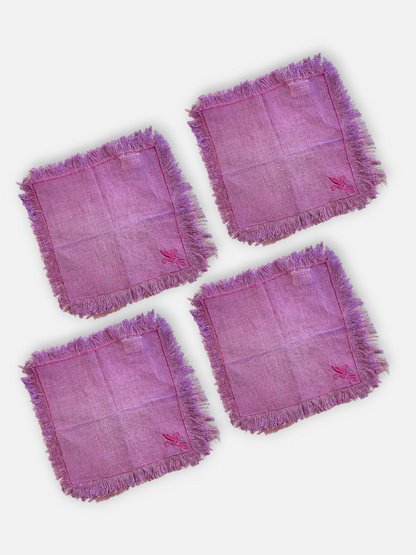 VELLURA COCKTAIL NAPKIN LEVENDER ROSE (SET OF 4)